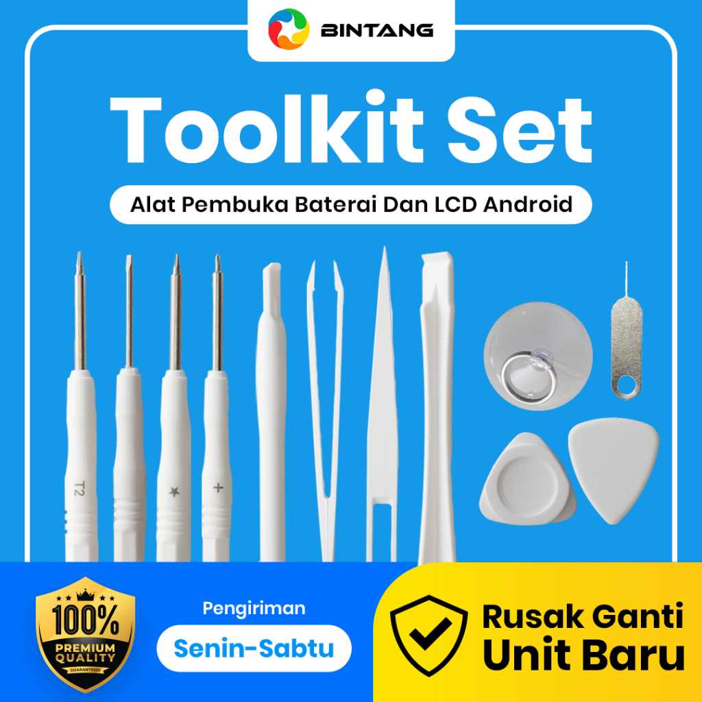 BINTANG Toolkit Set Alat Pembuka Baterai dan LCD for Android