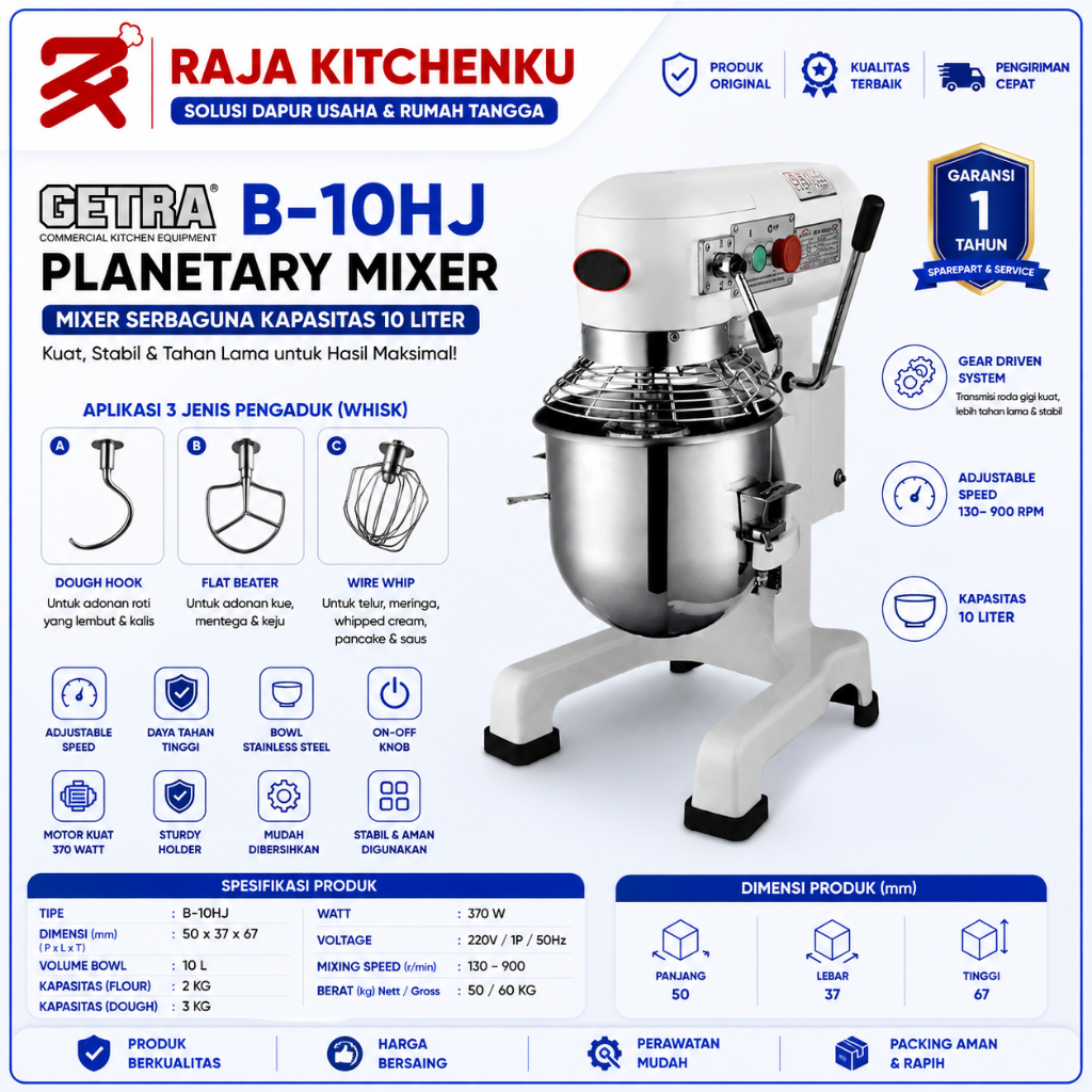 GETRA PLANETARY MIXER B-10HJ/mixer 10 liter