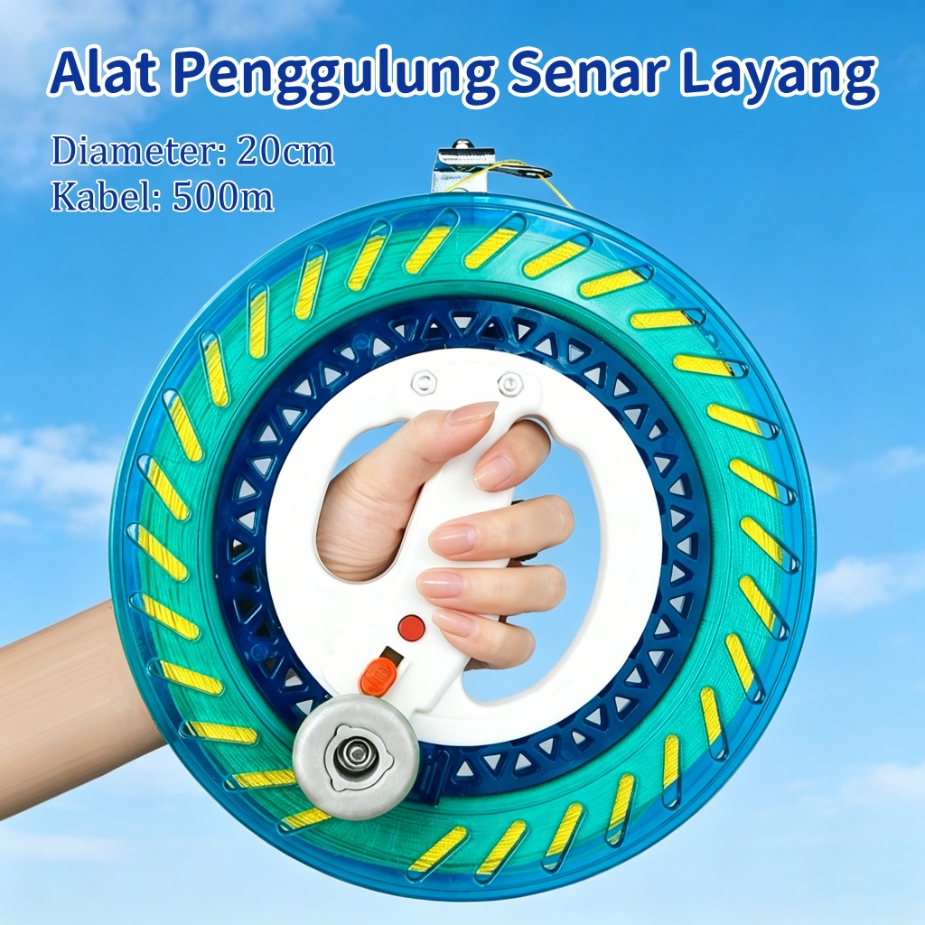 20cm 500m Alat Gulung Benang Layangan Handle Kite Layangan Gulungan Pancing Ikan