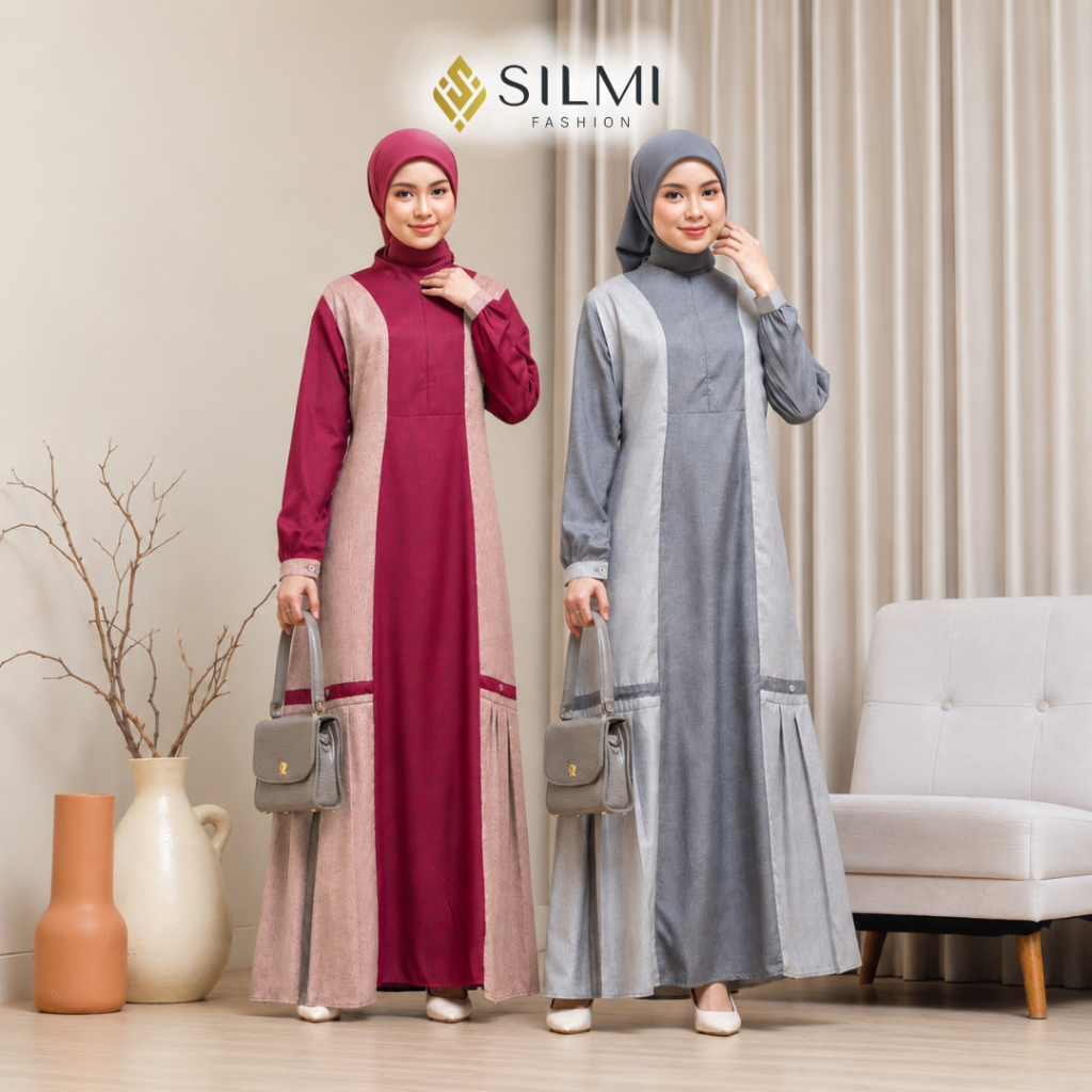 Silmi | Zarin Dress - Gamis Polos Premium - Gamis Remaja Simple Elegan