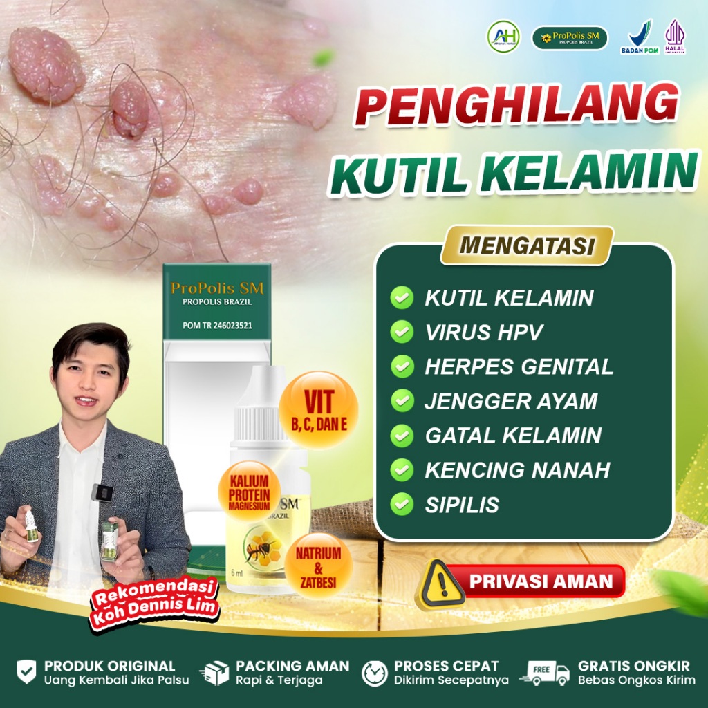 Obat Kutil Kelamin HPV Pria Wanita Sipilis Penghilang Perontok Kutil Gatal Kelamin - Propolis SM