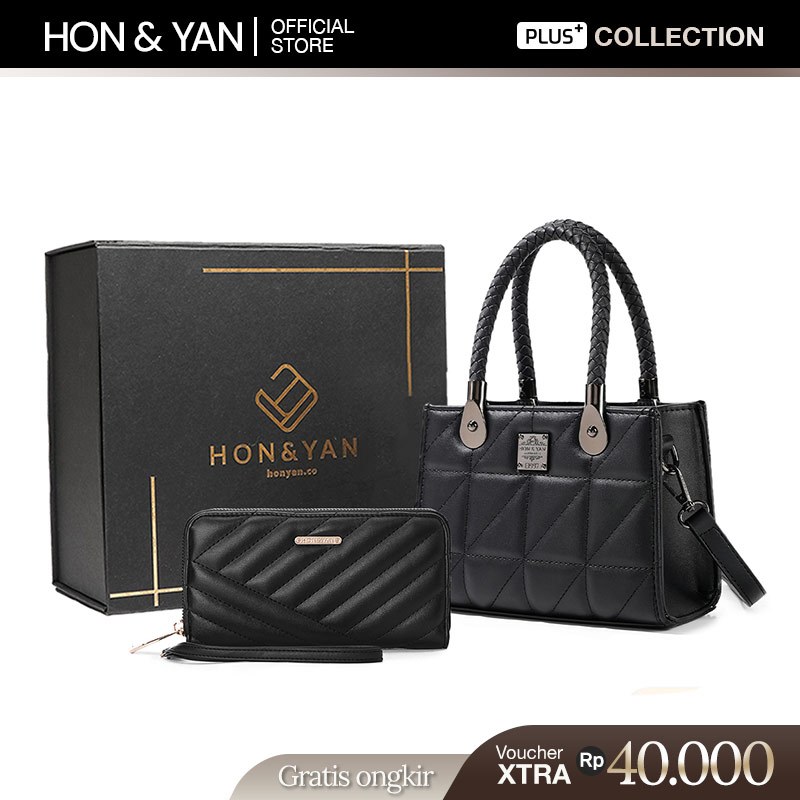 HONYAN PLUS Tas Wanita Caroline Gift Set Tas Selempang Wanita Slingbag Wanita Gift Set 2In1 Premium