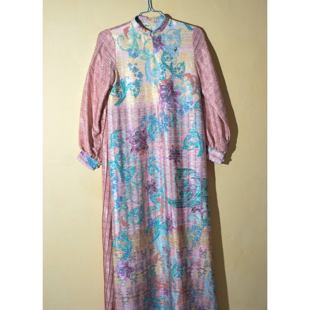 Brand Muda "Flora Serenade" Silk Dress Size S - Gamis Pesta Premium Pink Tosca