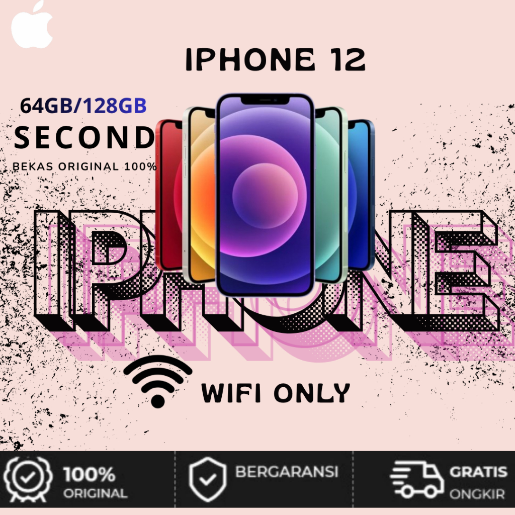 IPhone 12 WIFI ONLY 64GB/128GB/256GB Bekas Second Original Mulus Fullset No Minus