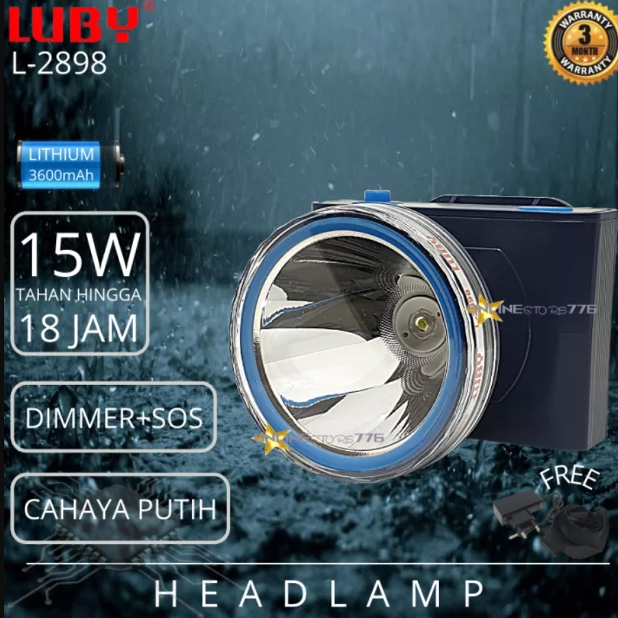 Senter Kepala Luby 15W L -  2898 Original Luby Headlamp