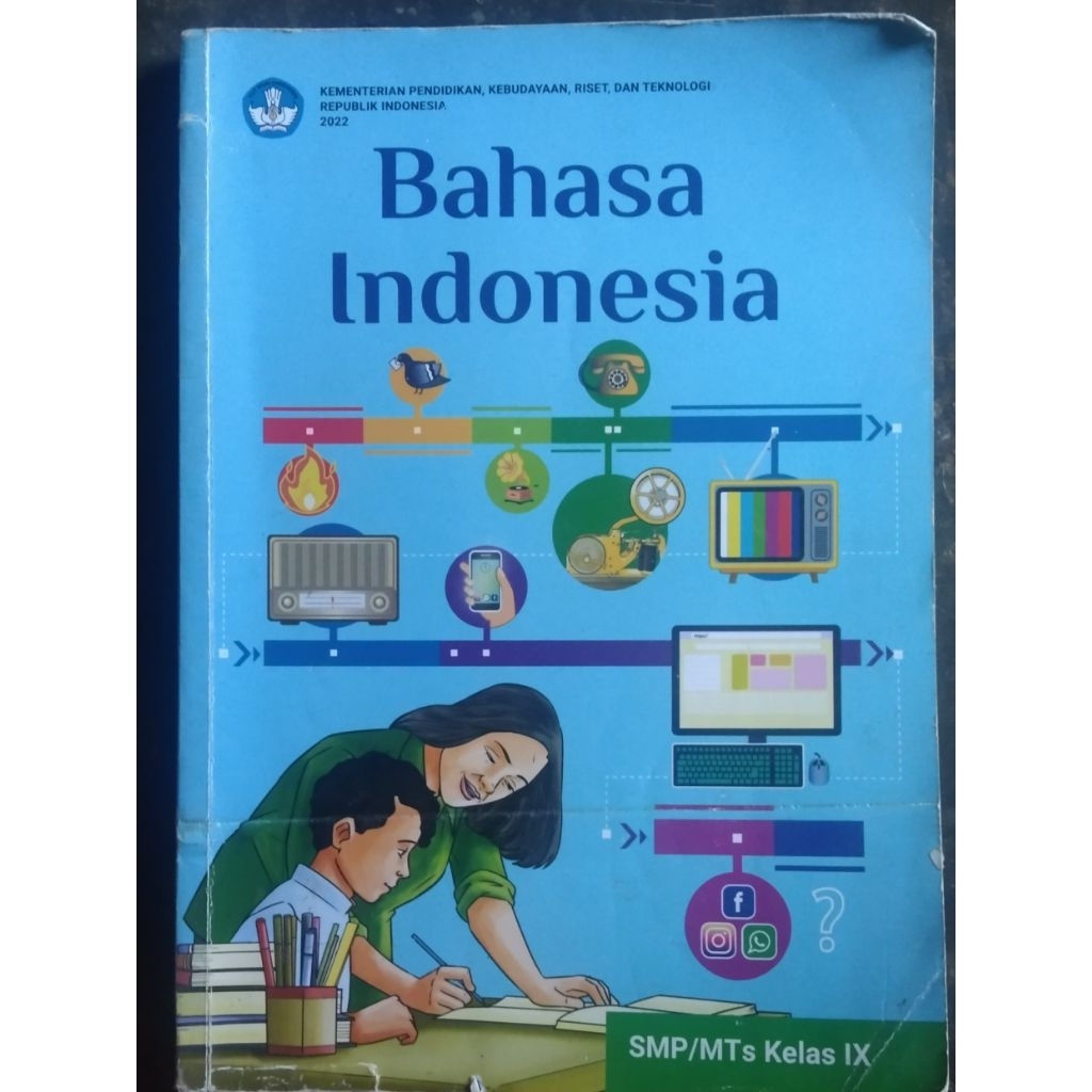 *BUKU BEKAS* Buku Paket Bahasa Indonesia Kelas 9 Kurikulum Merdeka - Ukuran 190 x 260 mm