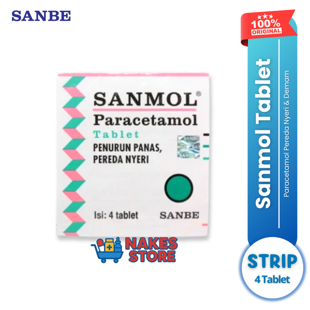 Sanmol Tablet Strip Paracetamol 500mg Mengatasi Demam Penurun Panas Dewasa Anak