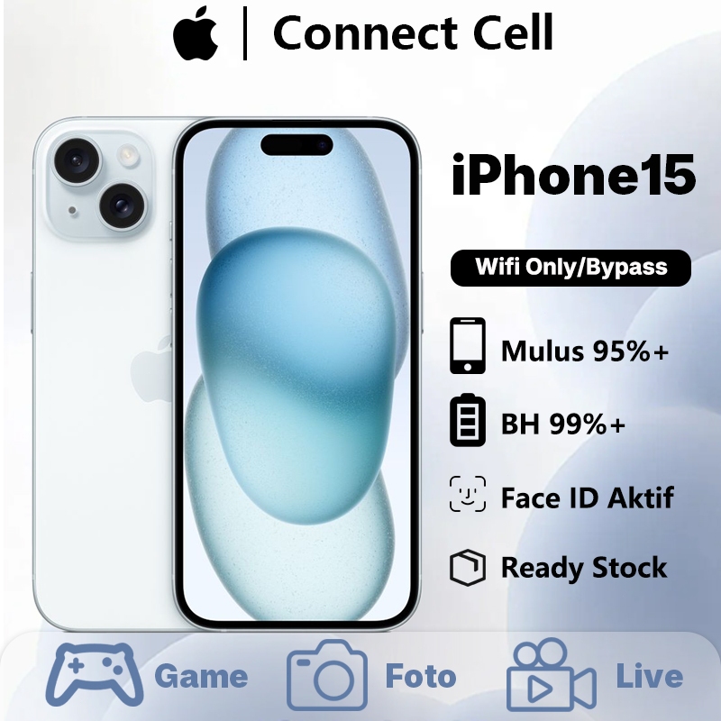 iPhone 15 Bekas 128/256/512GB WIFI-ONLY/Simlock 100% Ori, HandPhone Second Inter Garansi 1 Bulan