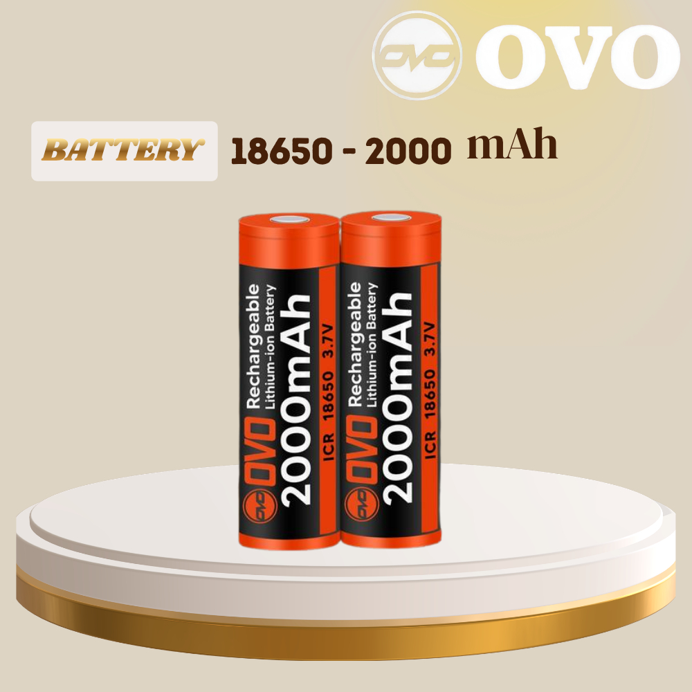 OVO Baterai 18650 2000 mAh isi 1 - Baterai Senter 18650