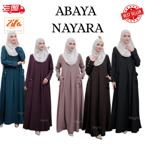 Abaya Nayara gamis polos abaya hitam hajian simple modern bahan adem
