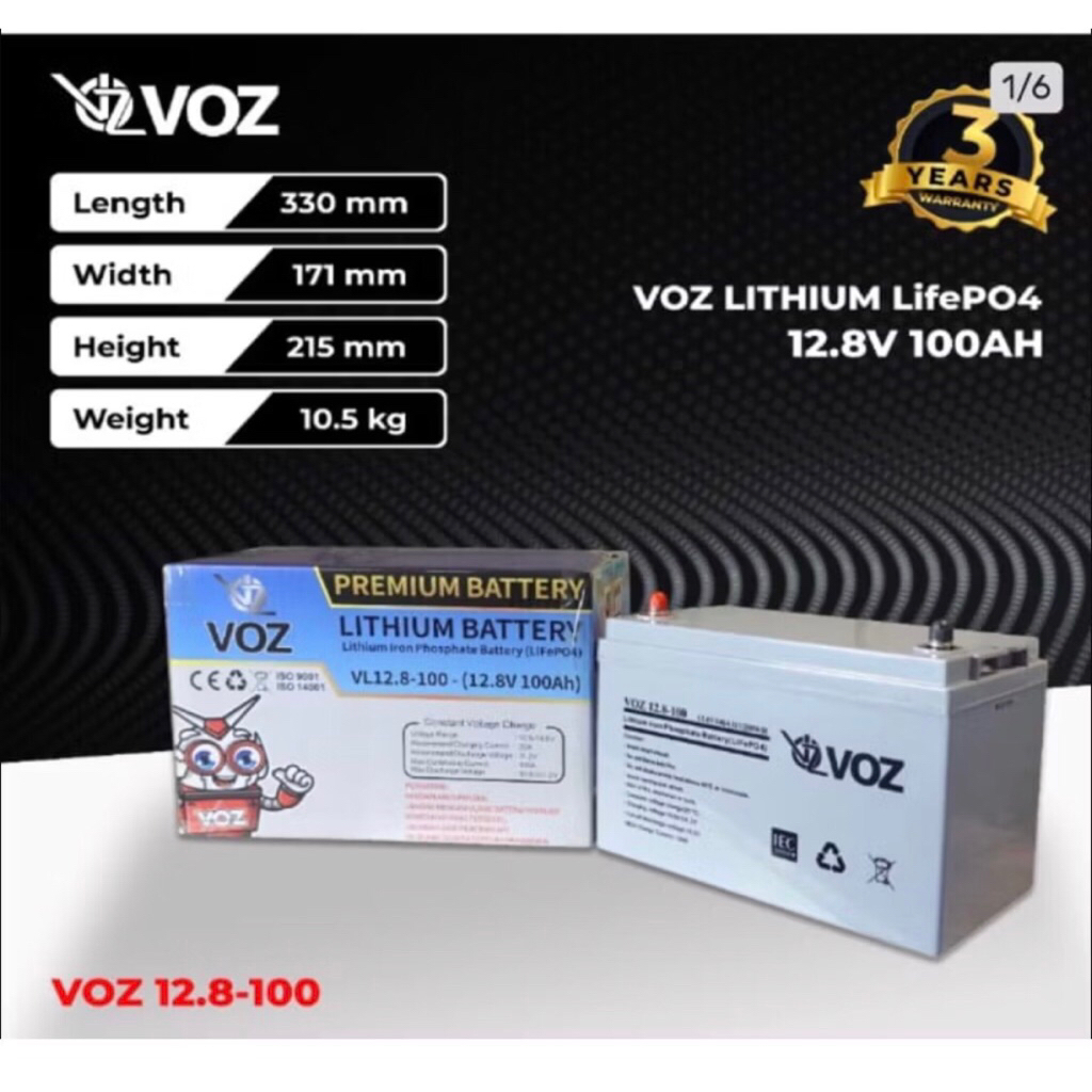 Aki Lithium VOZ Battery Lithium LiFePO4 12,8V 100AH voz LiFePo4 12v 100ah lithium 12,8v 100ah