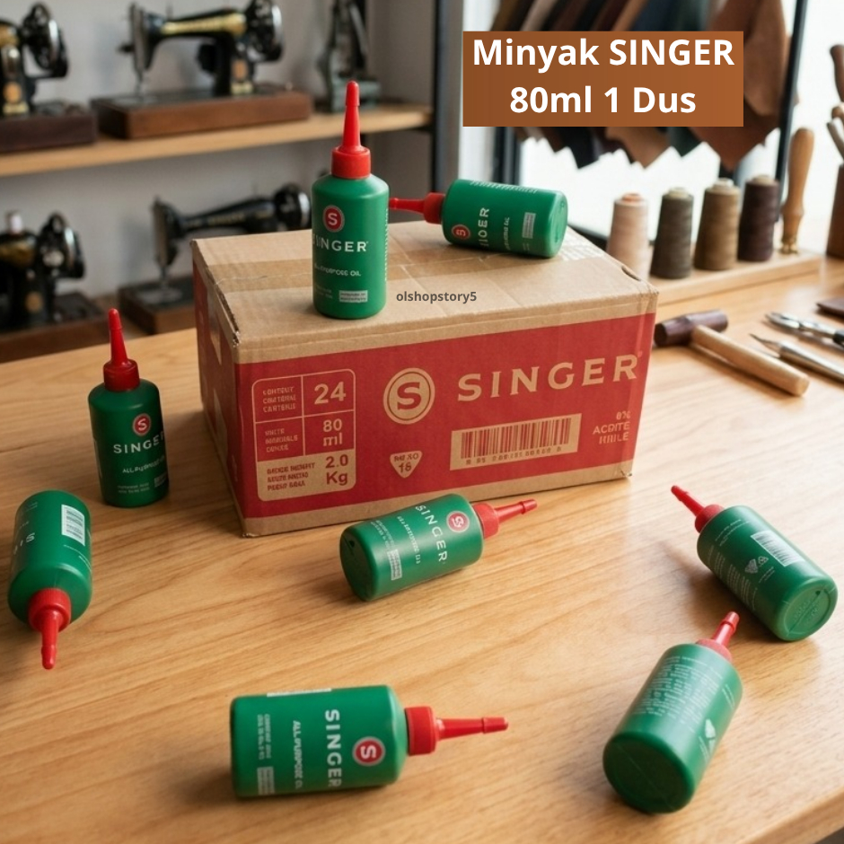 Minyak Singer 1 Dus Isi 24 Pcs (80ml) - Pelumas Mesin Jahit Serbaguna Original