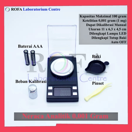 Neraca Analitik / Timbangan Analitik / Timbangan Laboratorium / Timbangan Digital 0,001 Gram Kapasit