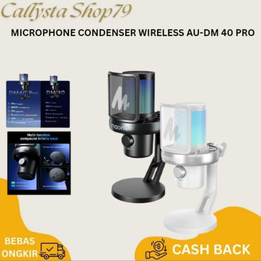 MICROPHONE CONDENSER WIRELESS AU-DM 40 PRO