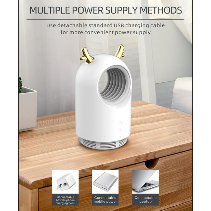 Hello Adorable Lampu LED UV Anti Nyamuk Mosquito Killer 368nm 5W 5V - KLY-169 New Version - White