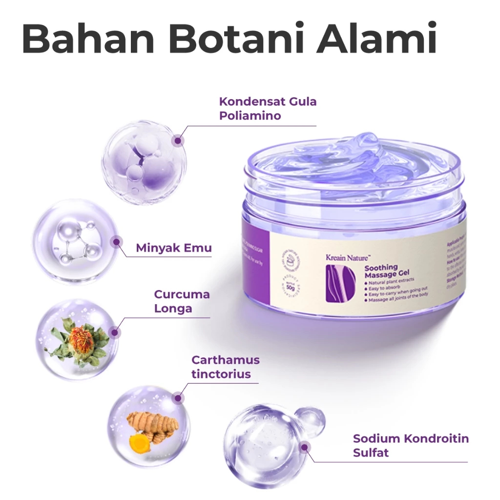 CREAM PEREDA NYERI SENDI OTOT TUBUH KREAIN GEL NETURA MASSAGE 50G BAHAN HERBAL, AMAN DIGUNAKAN