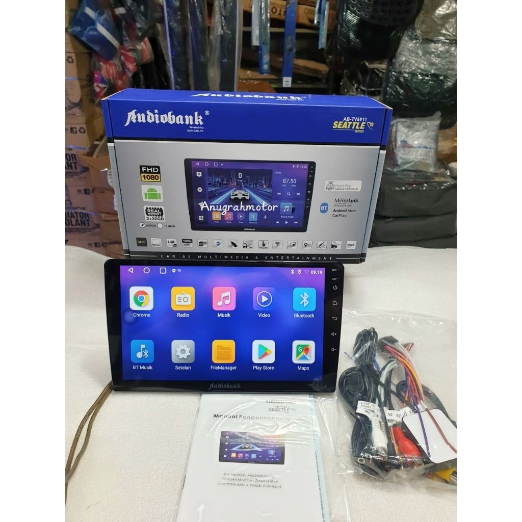 Head unit android audiobank 9 inch ram 2/32 Incell