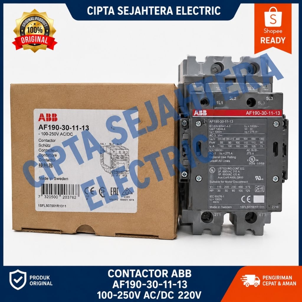 Contactor ABB AF190-30-11-13 / Kontaktor ABB AF190-30 100-250v ac/dc 220v