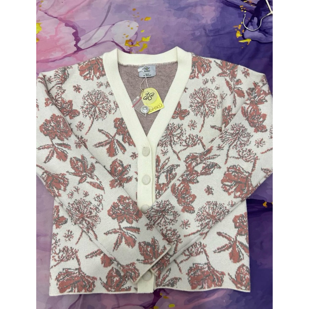 Cardigan Wanita SHIKU Mirelle Bahan Viscose Bunga