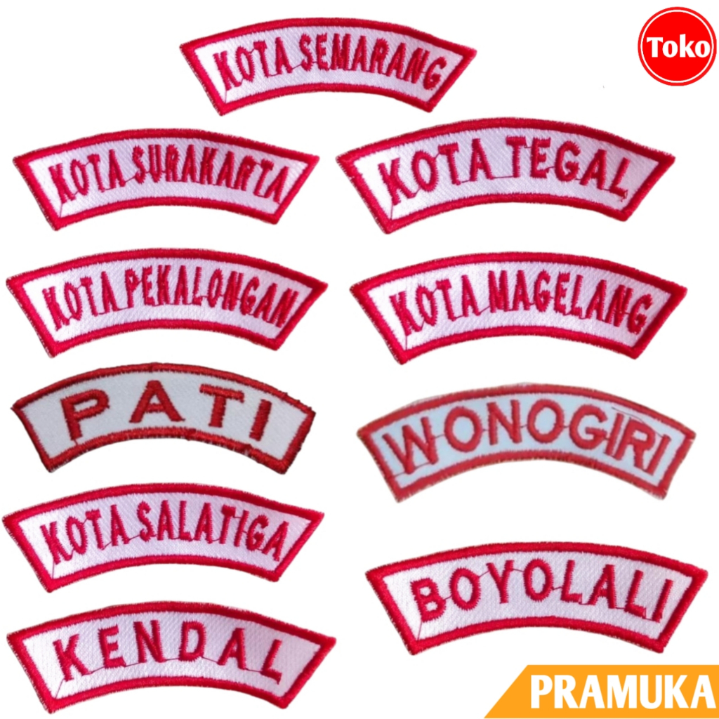 Bed Kwarcab Pramuka Jawa Tengah Bordir / Bed Lokasi Kwarcab Pramuka Kwarda Jawa Tengah / Badge Atrib