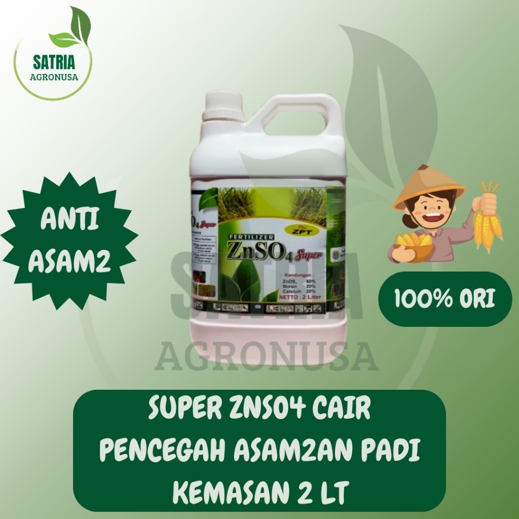 PUPUK CAIR SUPER ZNSO4 2 LT / PUPUK PENCEGAH ASAM ASAMAN PADA TANAMAN PADI