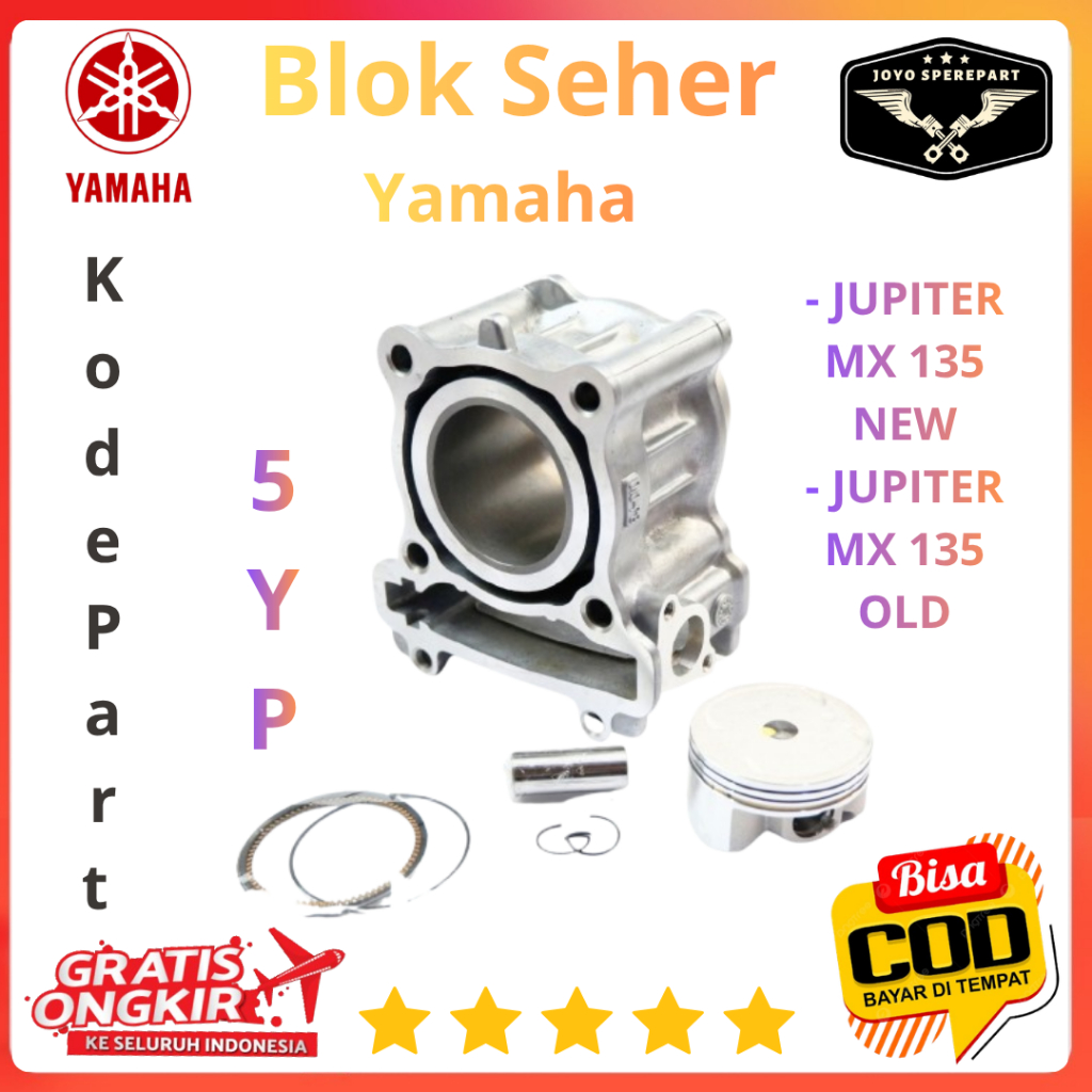 Blok Seher 1Set Asli standar motor Yamaha Jupiter MX 5YP Berkualitas100 % Kode Part 5YP-E1311-00