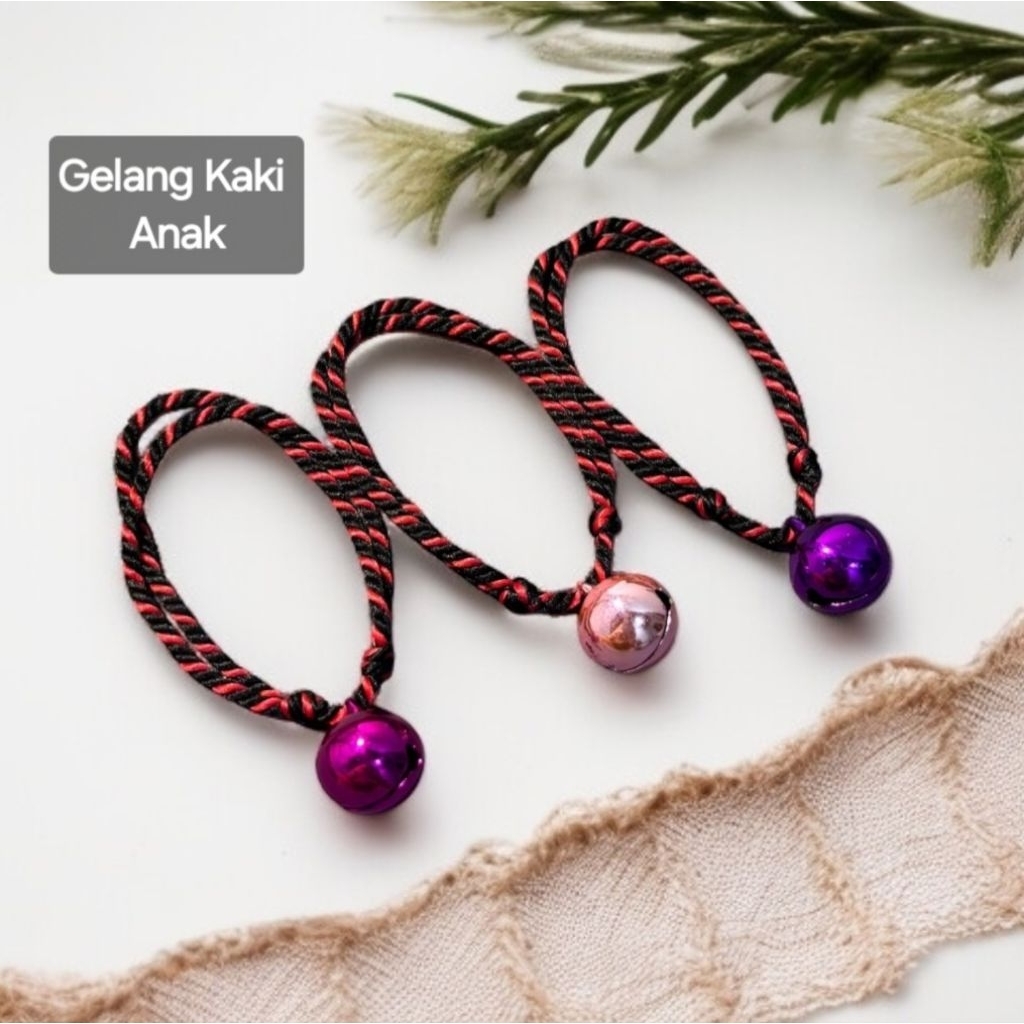 Gelang Kaki Anak Lonceng Besar 14mm Bunyi Nyaring Gelang Krincing Bayi Balita Belajar Jalan Tali Ser