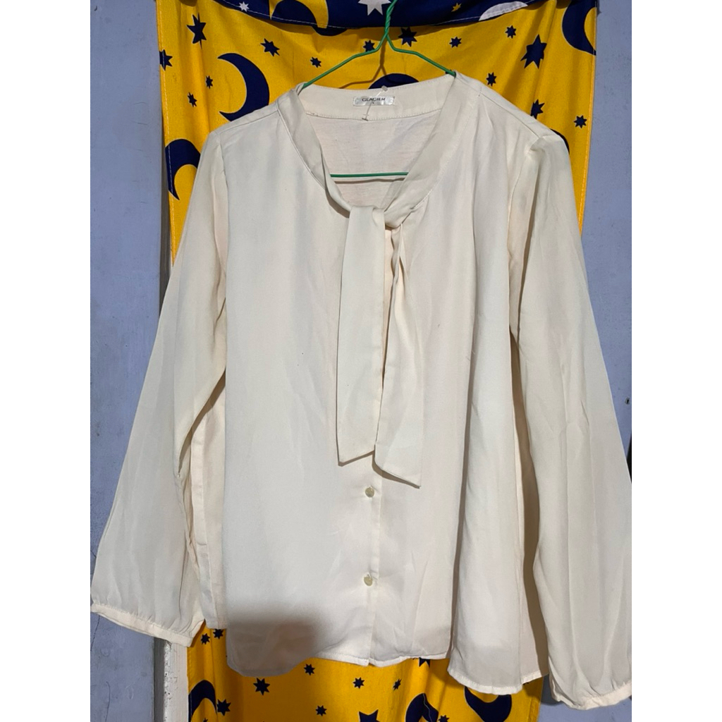 preloved acuuu blouse wanita white GLACIER