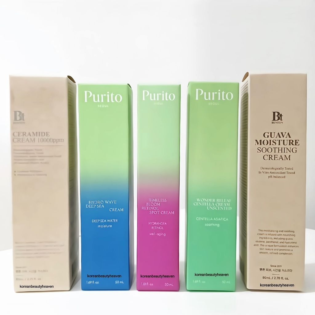 [NEW] PURITO & BENTON Centella Retinol Deep Sea Ceramide Guava Cream (Skincare Moisturizer Cream Pel