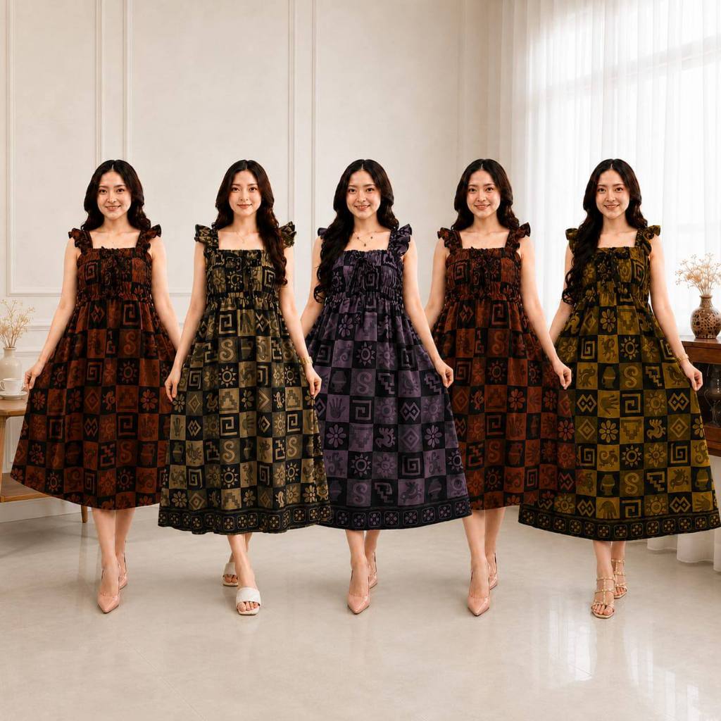 DASTER YUKENSI SMOKE MUTER KARET DADA ELEGAN CANTIK ANGGUN