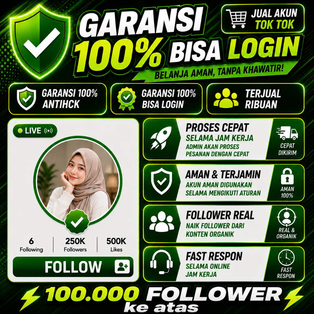 Jual AKUN TikTok TokTok Affiliate Follower Followers Followrs TT Murah FYP Shop Tik Tok Follow Real 