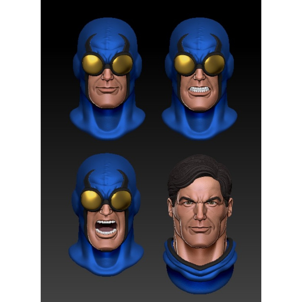 Headsculpt Head HS Blue Beetle kitbash Action Figure shf figma Marvel Legends Damtoys Mcfarlane Vtoy