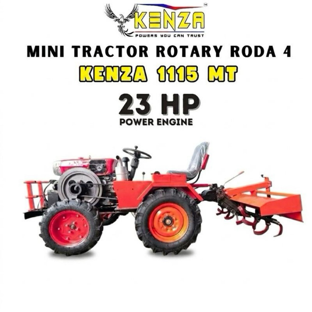Traktor Kenza 1115 MT 23HP / Traktor Duduk Roda 4 Rotary / Mini Cultivator Kenza Lahan Kering & Basa