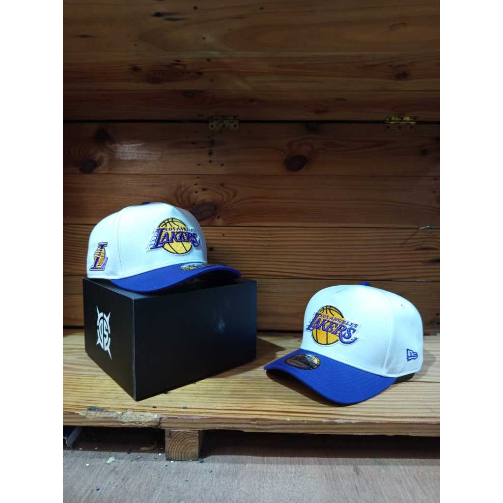 Topi Lakers Premium Kombinasi Warna Putih Ungu