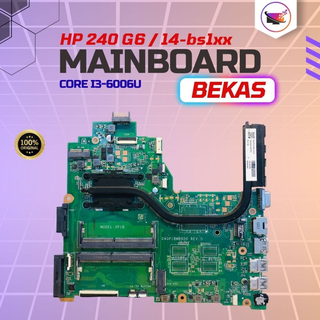 Mainboard Laptop HP 240 G6 BS-14 Intel Core i3 6006u Bekas