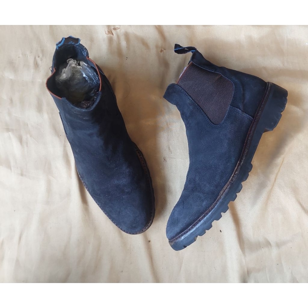 Chelsea Boots Floris Van Bommel Navy Blue Suede
