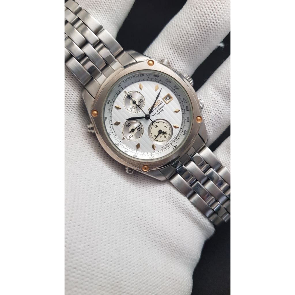 Jam Tangan Seiko 7T32 Alarm Chronograph Vintage  JDM Original