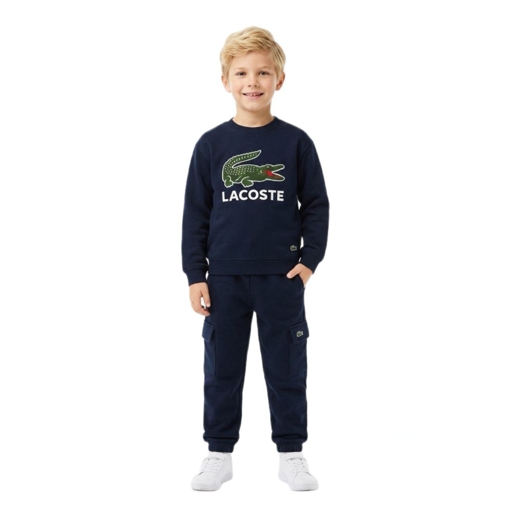 Set Setelan Sweater Joger Branded Anak Laki Laki Navy Biru Dongker Jogger Celana 7 8 Tahun Original