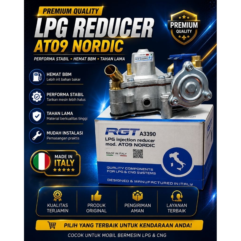 Reducer Tomasetto AT09 Nordic Original | LPG Mobil Injeksi & Karburator