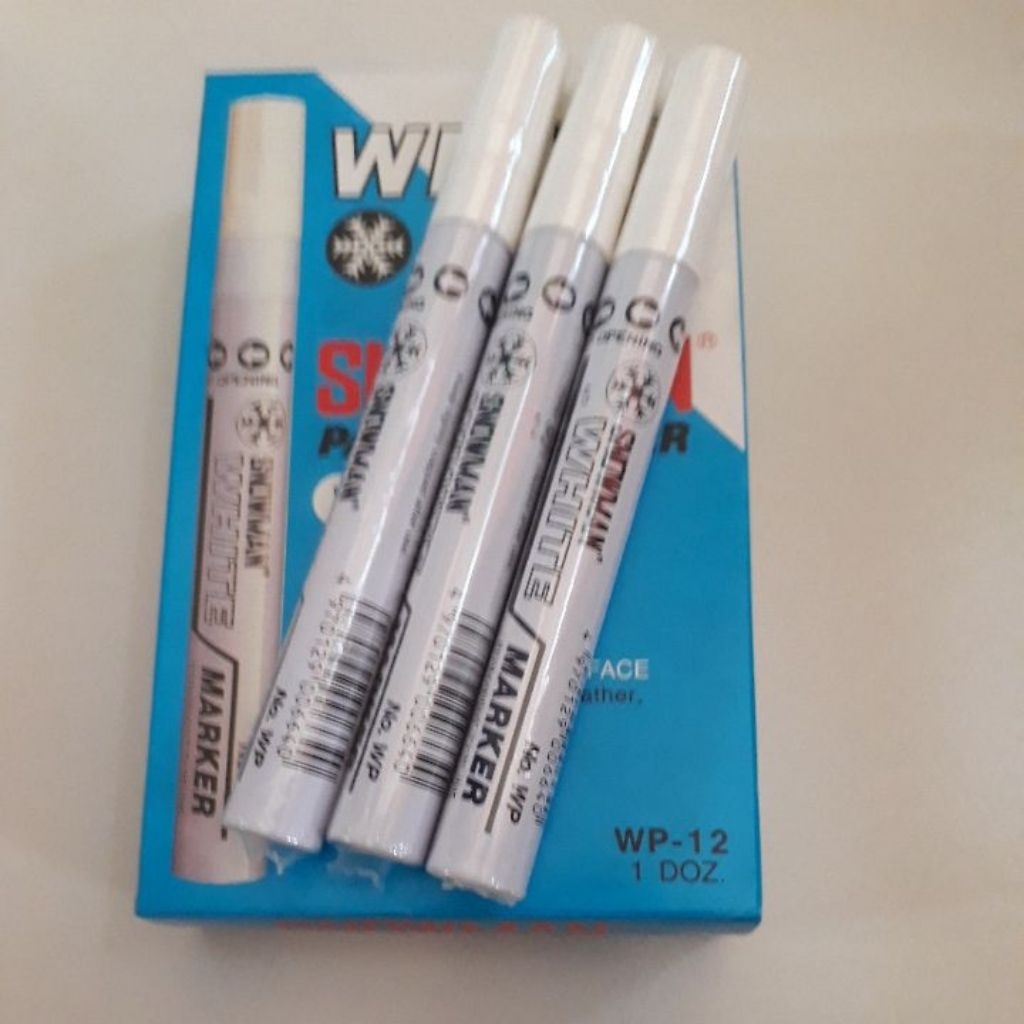 Spidol Snowman Paint Marker Putih WP-12 Spidol Permanen Putih