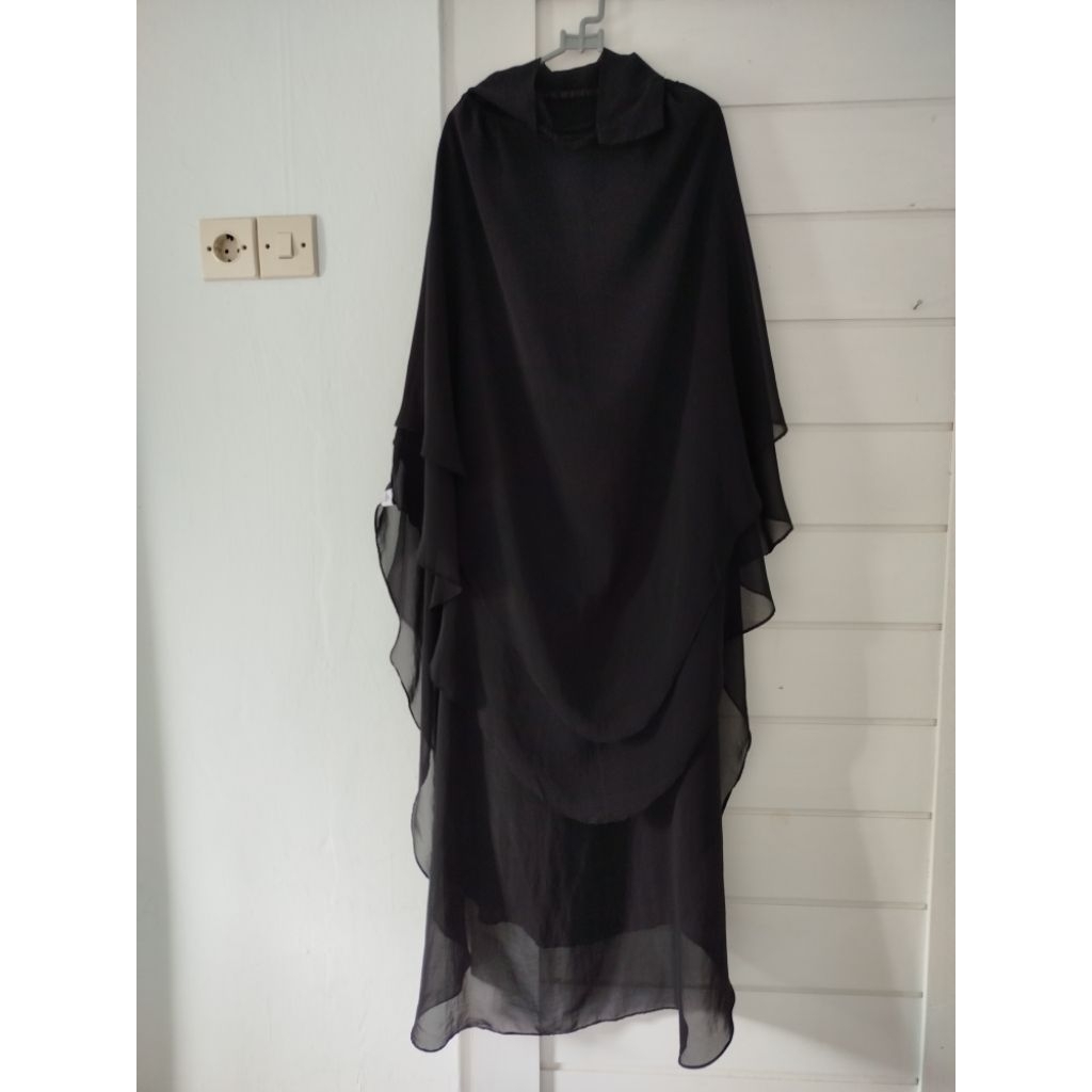 PL FK instan ciffon black by muslimah basic