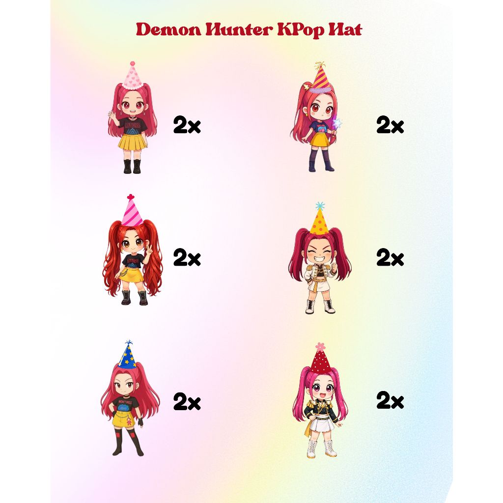 Topper KPop Demon Hunters // Hiasan Cake KPop Demon Hunters // Topper Demon Hunter KPOP // Topper Cu