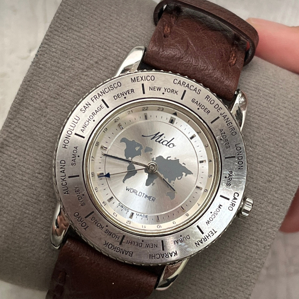 Mido World Timer Quartz – Dual Time Zone – Head Only – Second Original