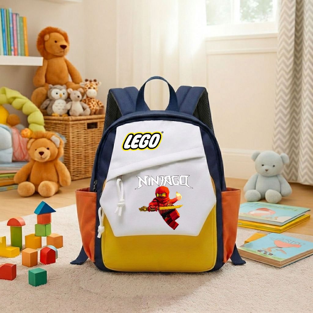 CATENZO - CUT 042 Tas Ransel Sekolah Anak TK PAUD Desain Lego Ninjago Muat buku gambar ukuran kecil 