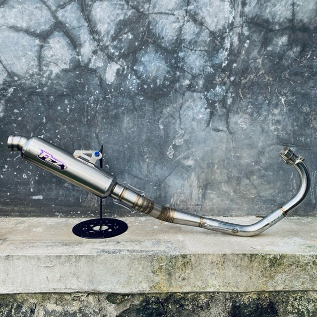 KNALPOT SATU SET BULAT JENONG ORIGINAL FEZ LEHER MODEL LURUS