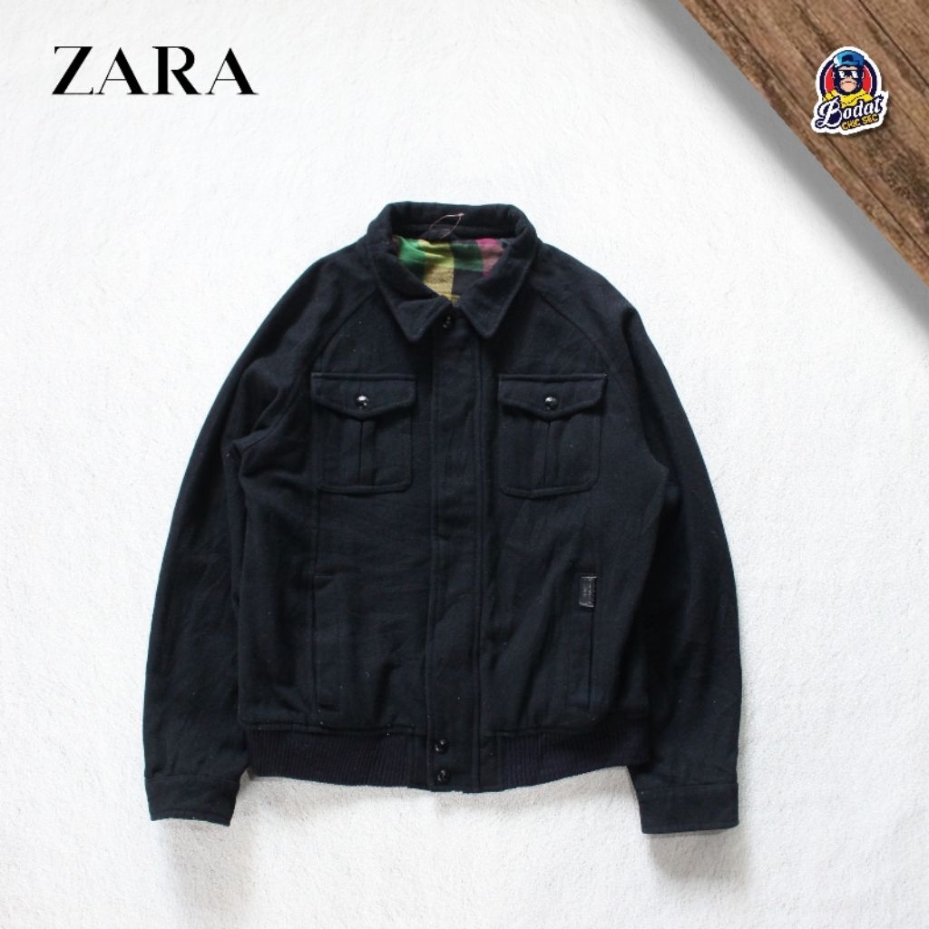 Zara Man Suede Jacket/jaket Black