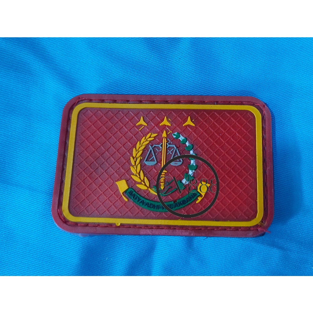 Patch Kejaksaan RI (Kotak Merah) - Patch Velcro Jaksa Indonesia - Prepetan - Patch Velcro Karet