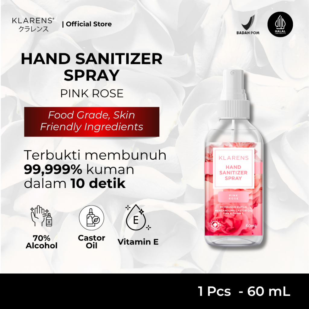 Hand Sanitizer Klarens Spray Pink Rose