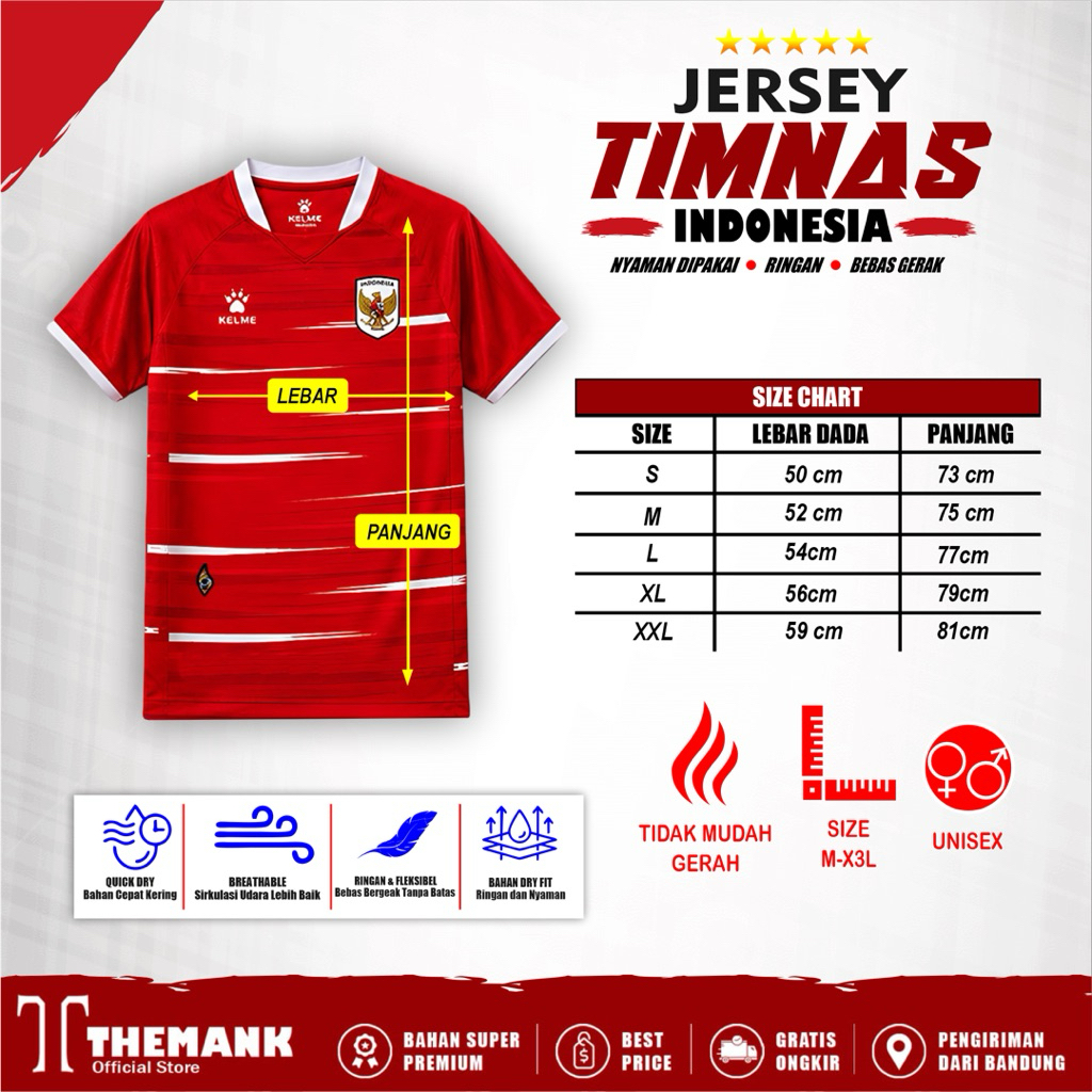 jersey dewasa timnas indonesia 2025 2926/2027 terbaru replika GO premium
