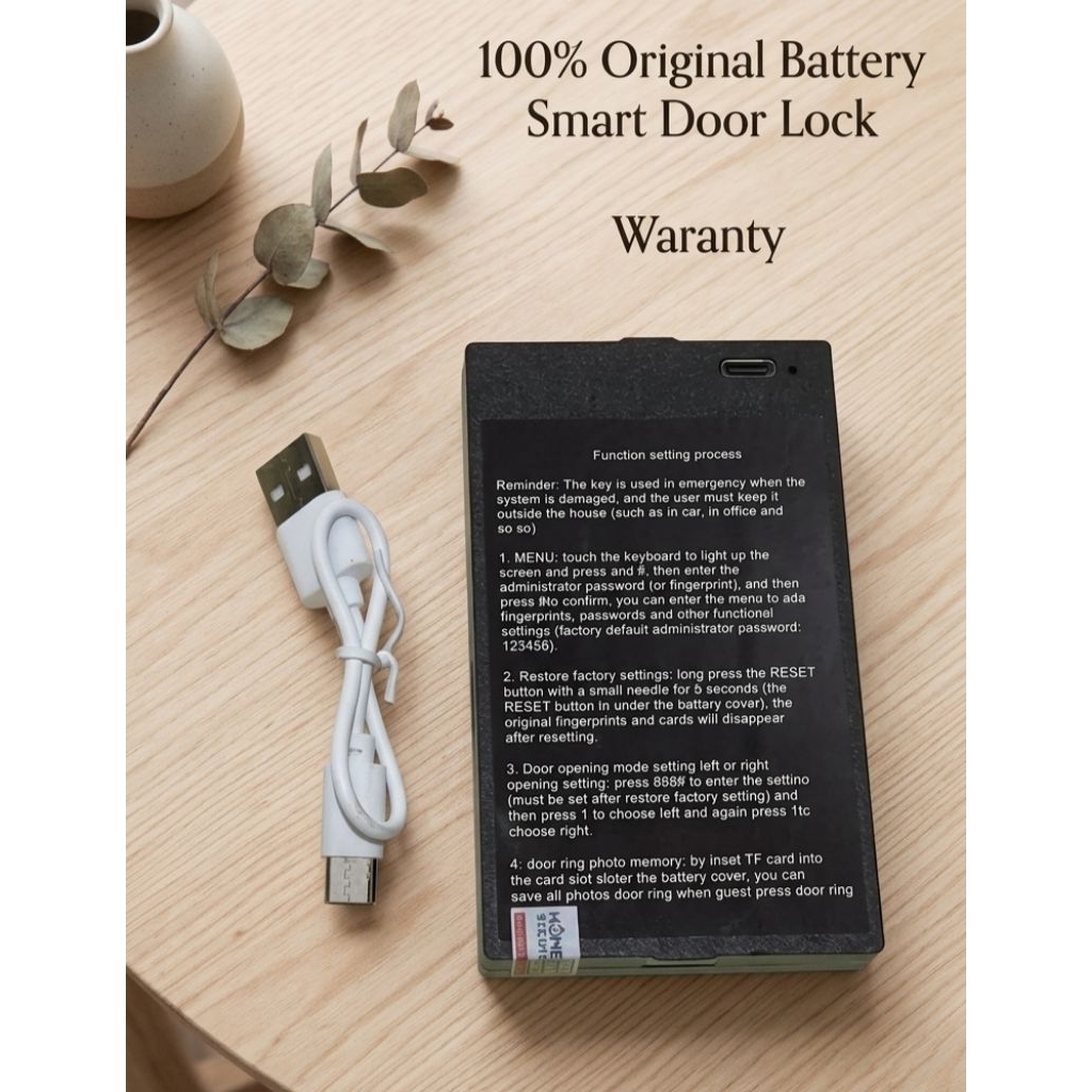 [ ORIGINAL ] Lithium Battety Smart Door Lock Rechargeable For KADONIO Face Lock ID / Baterai Smart L